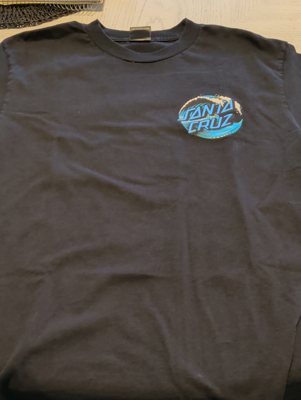 Santa Cruz Skateboards Black Tee with Blue Logo